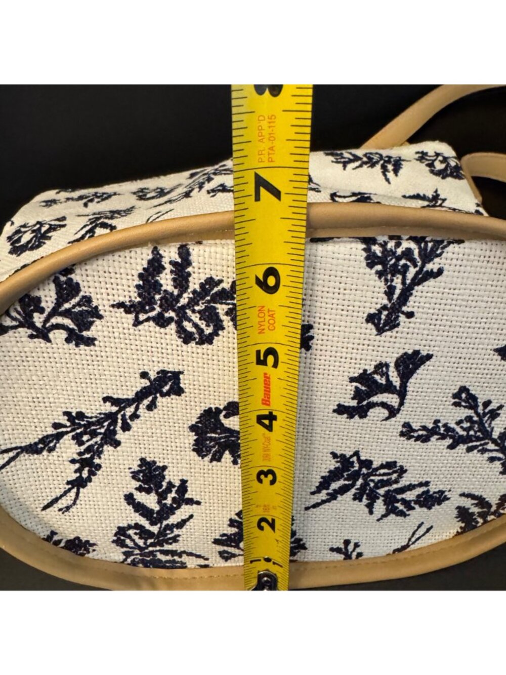 Vera Bradley Straw Bucket Crossbody Bag In Adrift Coral Blue Pattern With Adjust - Picture 14 of 16